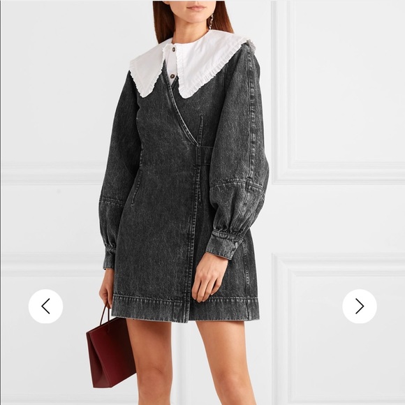 ganni denim wrap dress NWT Gianni denim wrap dress